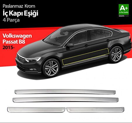 S-Dizayn VW Passat B8 Krom İç Kapı Eşiği 4 Parça 2015 Üzeri S-Dizayn