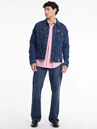 Guess  GJ MENS SLIM TRUCKER JACKET Erkek Mavi Ceket M4YN33D5DM3-VARD