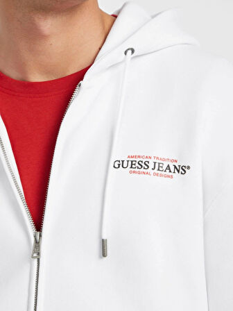 Guess Jeans Erkek Beyaz Sweatshirt M4YQ27K9V31-G011