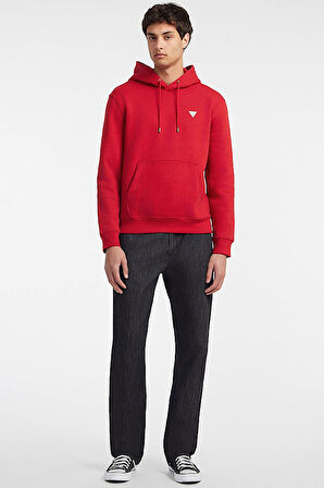 Erkek GJ HOOD SLIM MINI Kapüşonlu Sweatshirt - Kırmızı  | S