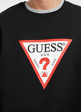 Guess Jeans Siyah Erkek Sweatshırt M4YQ21K9V31JBLK GJ CN OS ICONIC TRI