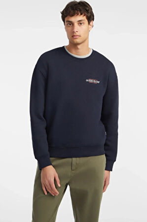 Erkek Guess Jeans CN REG Sweatshirt - Lacivert | M