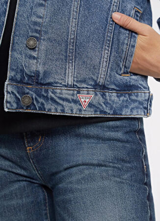 Guess Jeans Normal Mavi Kadın Ceket GJ OVERSIZE TRUCKER - ECO RECY CO R