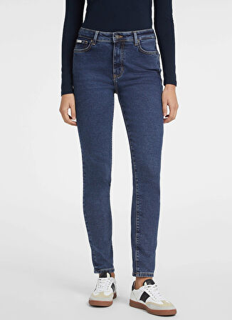 Guess Jeans Normal Bel Normal Koyu Mavi Kadın Denim Pantolon GJ G05 HIGH RISE SKI - ECO RECY CO