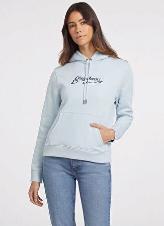 Mavi Kadın Kapüşon Yaka Normal Kalıp Desenli Sweatshirt GJ HOOD REG LA CALI - ORGANIC CO/PL