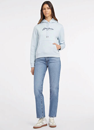 Mavi Kadın Kapüşon Yaka Normal Kalıp Desenli Sweatshirt GJ HOOD REG LA CALI - ORGANIC CO/PL