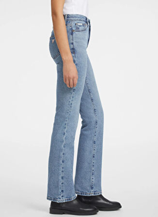 Guess Jeans Yüksek Bel Bootcut Paça Regular Fit Mavi Kadın Denim Pantolon Guess Jeans Kadın Regular Fit Jean
