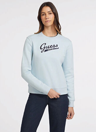 Mavi Kadın Bisiklet Yaka Normal Kalıp Desenli Sweatshirt GJ CN REG GUESS J SC - ORGANIC CO/P