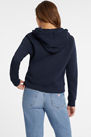 Kadın Fermuarlı Sweatshirt - Lacivert | S