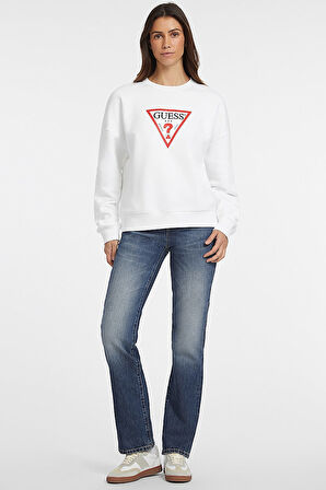 Kadın GJ CN OS ICONIC Sweatshirt - Beyaz | S