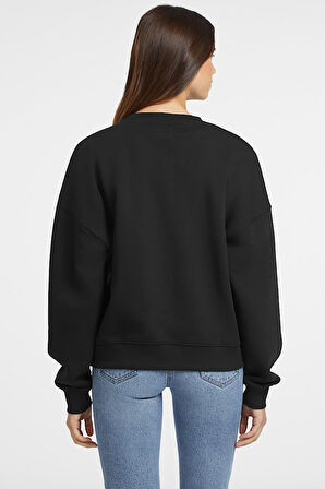 Kadın GJ CN OS ICONIC Sweatshirt - Siyah | L