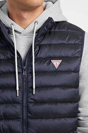 Guess Jeans Erkek Siyah Kapitone Naylon Şişme Yelek