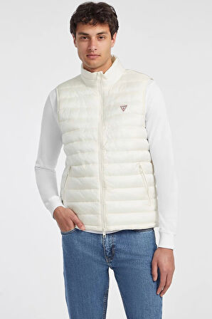 Guess  GJ HOODED PUFFER VES Erkek Beyaz Yelek M4YN11WG922-G053