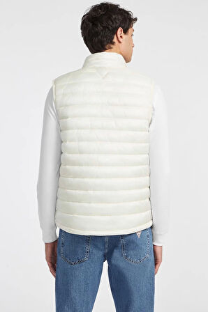 Guess  GJ HOODED PUFFER VES Erkek Beyaz Yelek M4YN11WG922-G053