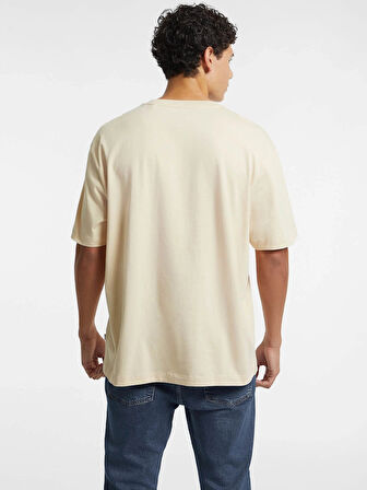 Guess Gj Ss Cn Os Erkek Bej Oversize Fit T-Shirt M4YI46K8FQ4-G1W7