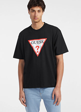 Guess Jeans Siyah Erkek T-Shirt M4YI45K8FQ4JBLK GJ SS CN OS ICONIC