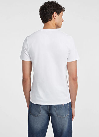 Guess Jeans Bisiklet Yaka Desenli Beyaz Erkek T-Shirt M4YI52K8HM0G011 GJ SS CN SLIM LOGO