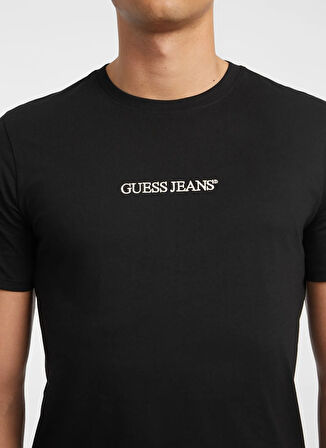 Guess Jeans Bisiklet Yaka Desenli Siyah Erkek T-Shirt M4YI52K8HM0JBLK GJ SS CN SLIM LOGO