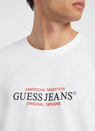 Guess Jeans Beyaz Erkek T-Shirt M4YI42K8FQ4G011 GJ SS CN REG AMERIC