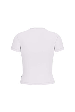 Kadın Gj SS CN Slim Iconic T-Shirt - Beyaz | S
