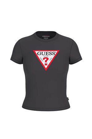 Kadın GJ CN Slim Üçgen Logo T-Shirt - Siyah | L
