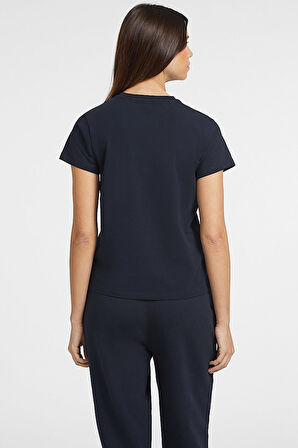 Kadın GJ SS CN Mini Üçgen Logolu T-Shirt - Lacivert | S