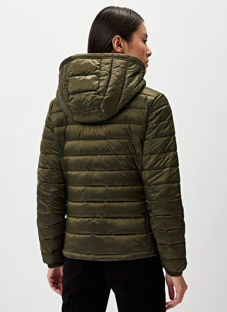 Guess Jeans Haki Kadın Mont GJ HOODED PUFFER - RECY IRIDESCENT