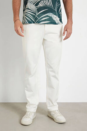 Guess Erkek Beyaz Angels Straight Pantolon