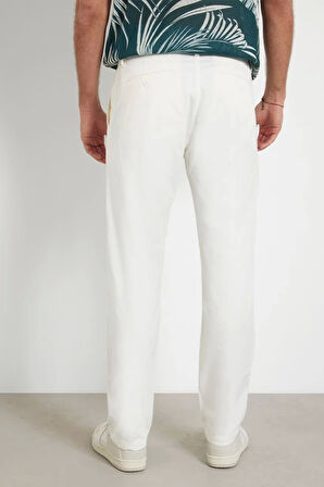 Guess Erkek Beyaz Angels Straight Pantolon