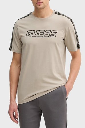 Guess Arlo Cn Pamuklu Regular Fit Logolu Bisiklet Yaka T Shirt Z4GI18J1314 Erkek T SHİRT Z4GI18 J1314 G1CA BEJ