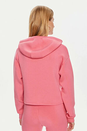 Guess Kadın Pembe Üçgen Logolu Sweatshirt