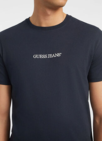 Guess Jeans Bisiklet Yaka Desenli Lacivert Erkek T-Shirt M4YI52K8HM0A71W GJ SS CN SLIM LOGO
