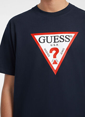 Guess Jeans Bisiklet Yaka Desenli Lacivert Erkek T-Shirt M4YI45K8FQ4A71W GJ SS CN OS ICONIC