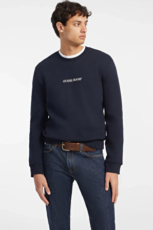 Erkek GJ CN Önde Logo Sweatshirt - Lacivert  | XL