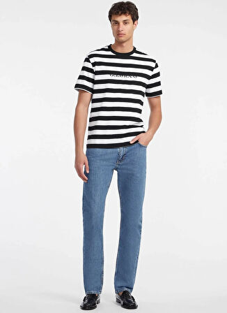 Guess Jeans Bisiklet Yaka Siyah Erkek T-Shirt M4YI84K9XF1S052 GJ SS CN REG STRIPE