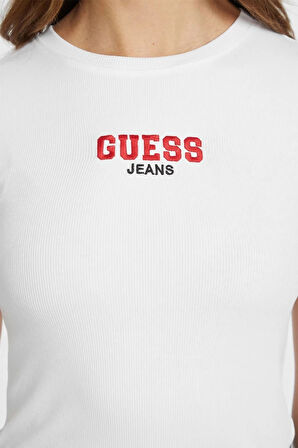 Guess Jeans Kadın Beyaz Slim Fit T-Shirt W4YI64KA0H1-G011