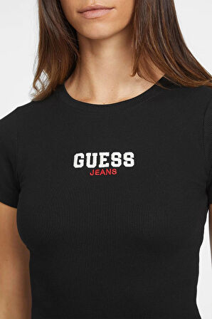 Guess Jeans Kadın Siyah Slim Fit T-Shirt W4YI64KA0H1-JBLK