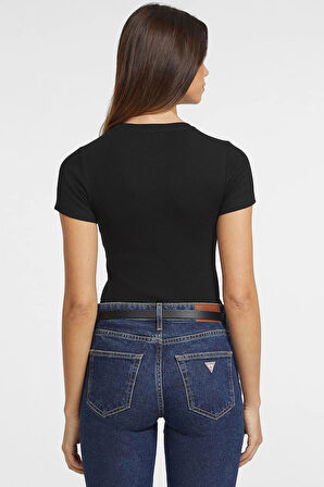 Guess Jeans Kadın Siyah Slim Fit T-Shirt W4YI64KA0H1-JBLK