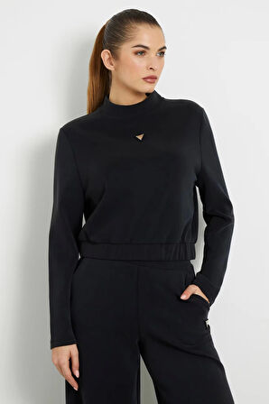 Guess Olympe Kadın Siyah Aktif Modal Karışımlı Scuba Sweatshirt V4YQ05KCAY2-JBLK