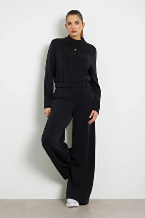 Guess Olympe Kadın Siyah Aktif Modal Karışımlı Scuba Sweatshirt V4YQ05KCAY2-JBLK