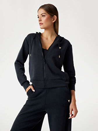 Guess Olympe Fermuarlı Kapüşonlu Kadın Sweatshirt V4YQ06KCAY2