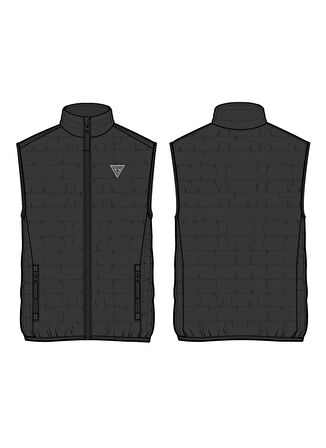 Siyah Erkek Dik Yaka Normal Kalıp Yelek Z4YL01WGAA0JBLK-LAUPER PADDED VEST