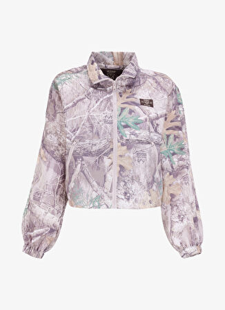 Mavi Kadın Dik Yaka Normal Kalıp Desenli Rüzgarlık GO REALTREE WINDBREA - NYLON ACE SH