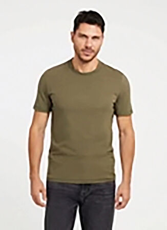 Guess Yeşil Erkek T-Shirt AIDY CN SS TEE MID ORGANIC STREAM