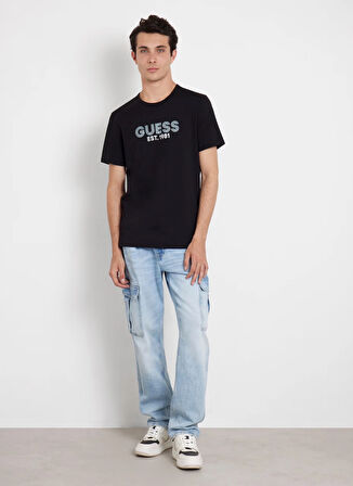 Guess Siyah Erkek T-Shirt M4YI30J1314JBLK SS CN CLASSIC DESIG