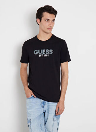 Guess Siyah Erkek T-Shirt M4YI30J1314JBLK SS CN CLASSIC DESIG