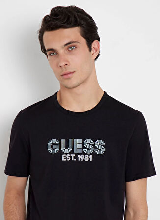 Guess Siyah Erkek T-Shirt M4YI30J1314JBLK SS CN CLASSIC DESIG