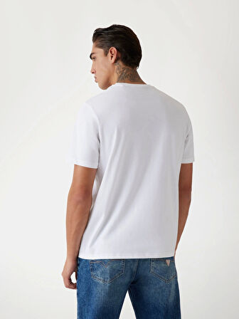 Guess Erkek Beyaz Patch Detaylı Tişört