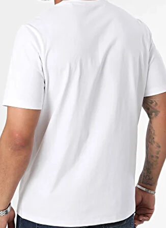 Guess Beyaz Erkek T-Shirt SS CN PATCH TEE ORGANIC HEAVY