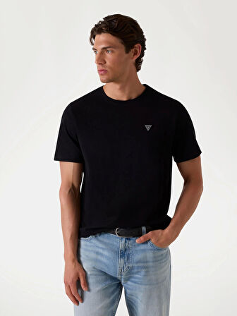 Guess Erkek Siyah Patch Detaylı Tişört